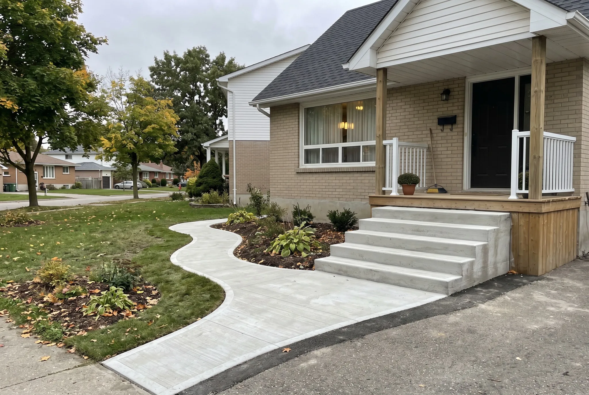 Poured concrete steps, Southern Ontario