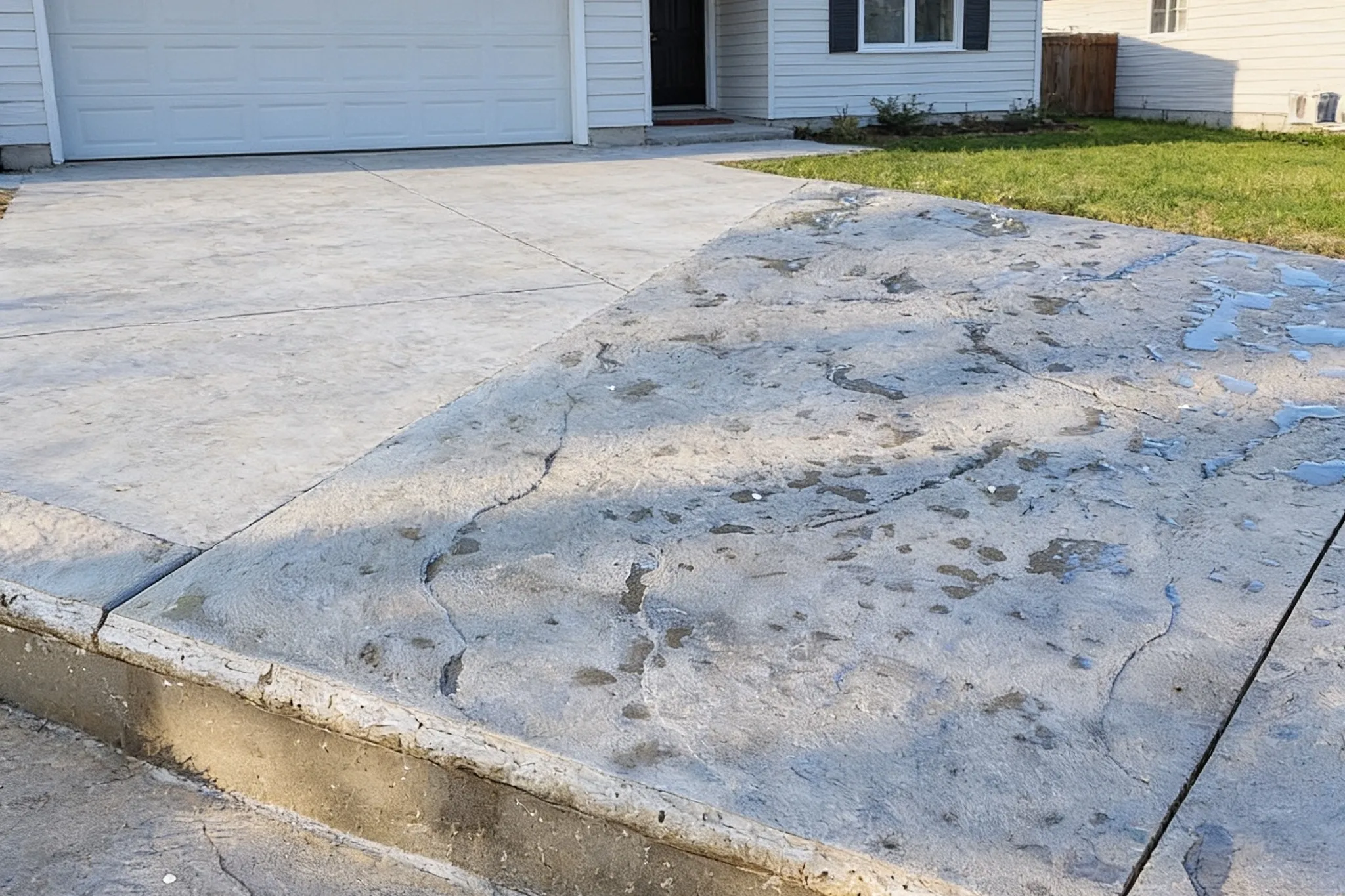 A finished concrete driveway, Southern Ontario
