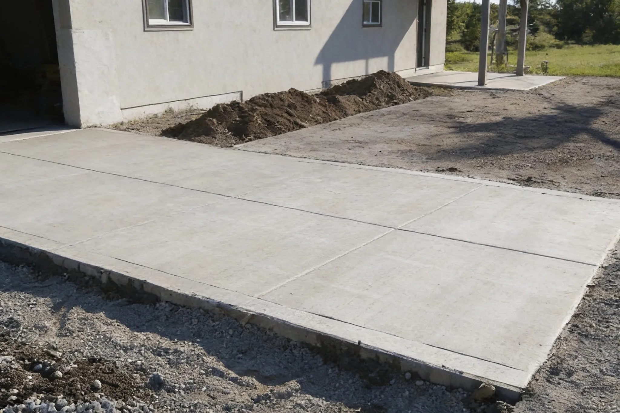 A poured and finished concrete driveway, Southern Ontario