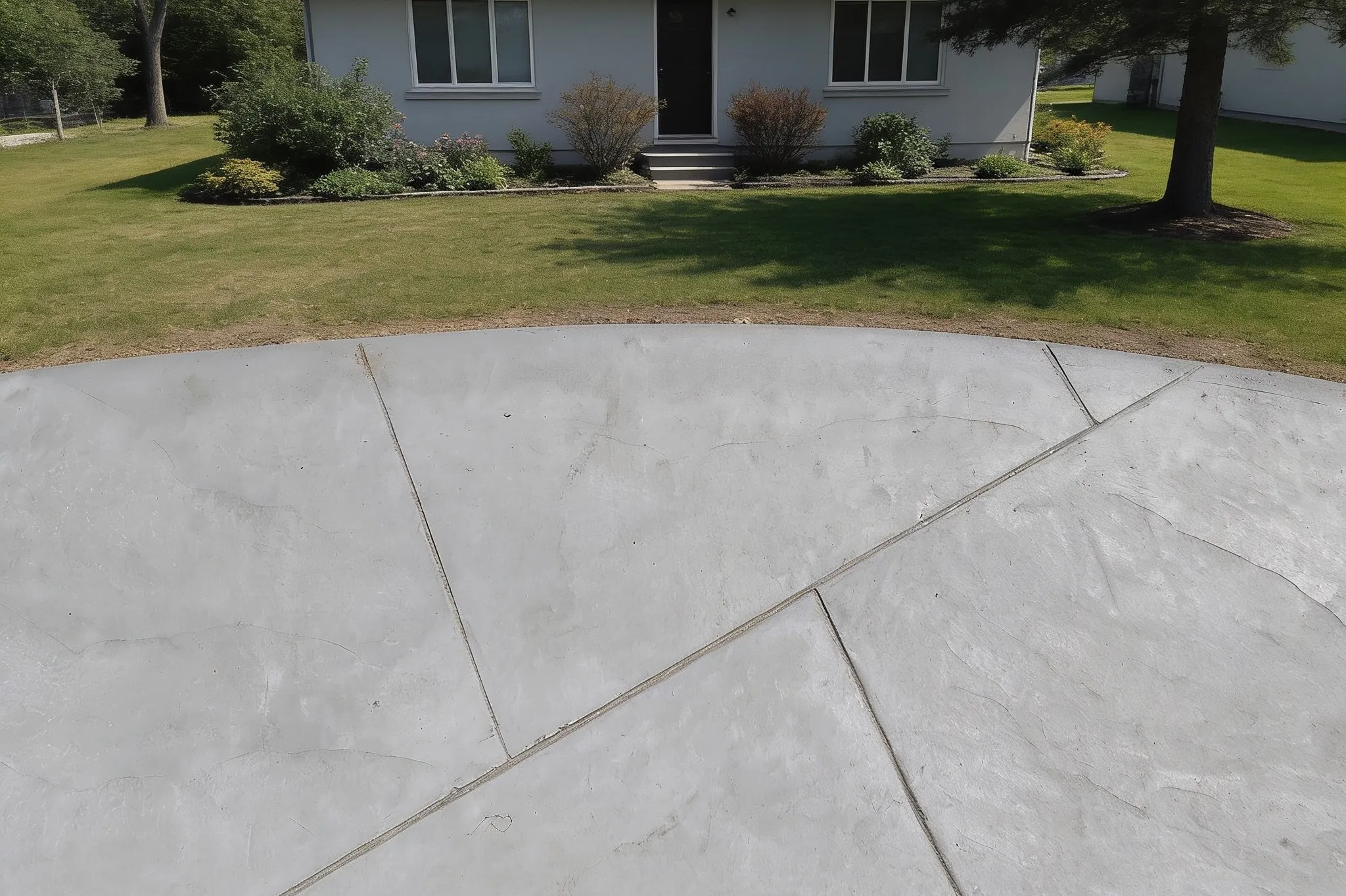 A concrete driveway at a home, Southern Ontario