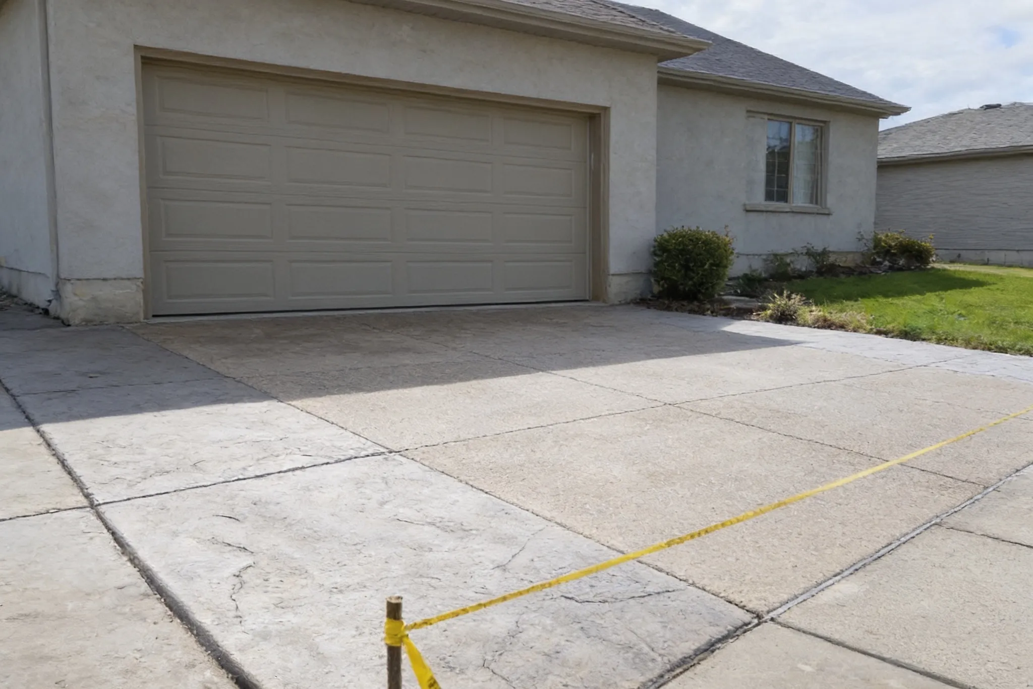 A finished concrete driveway, Southern Ontario