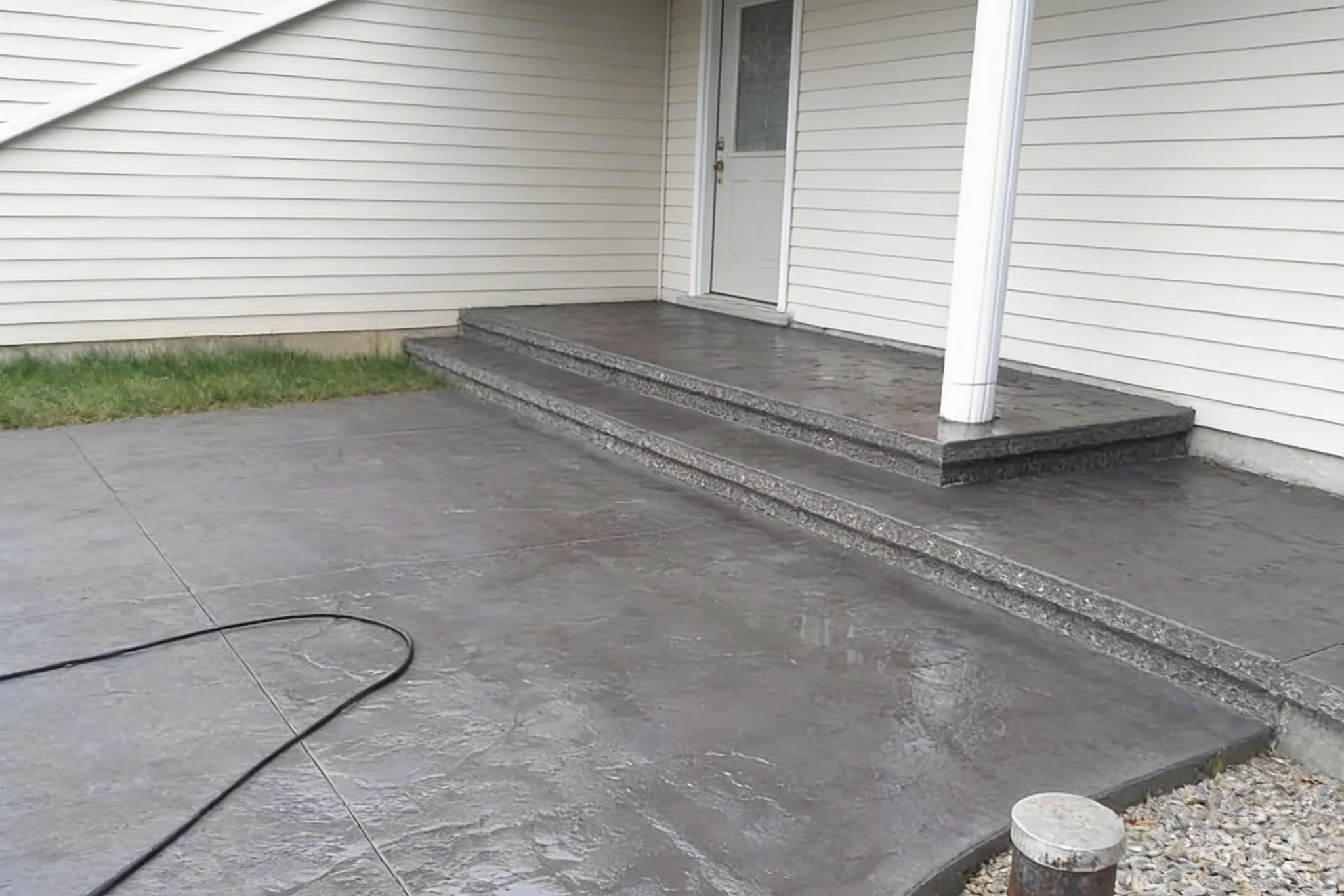 A finished residential concrete driveway, Pickering, Ontario