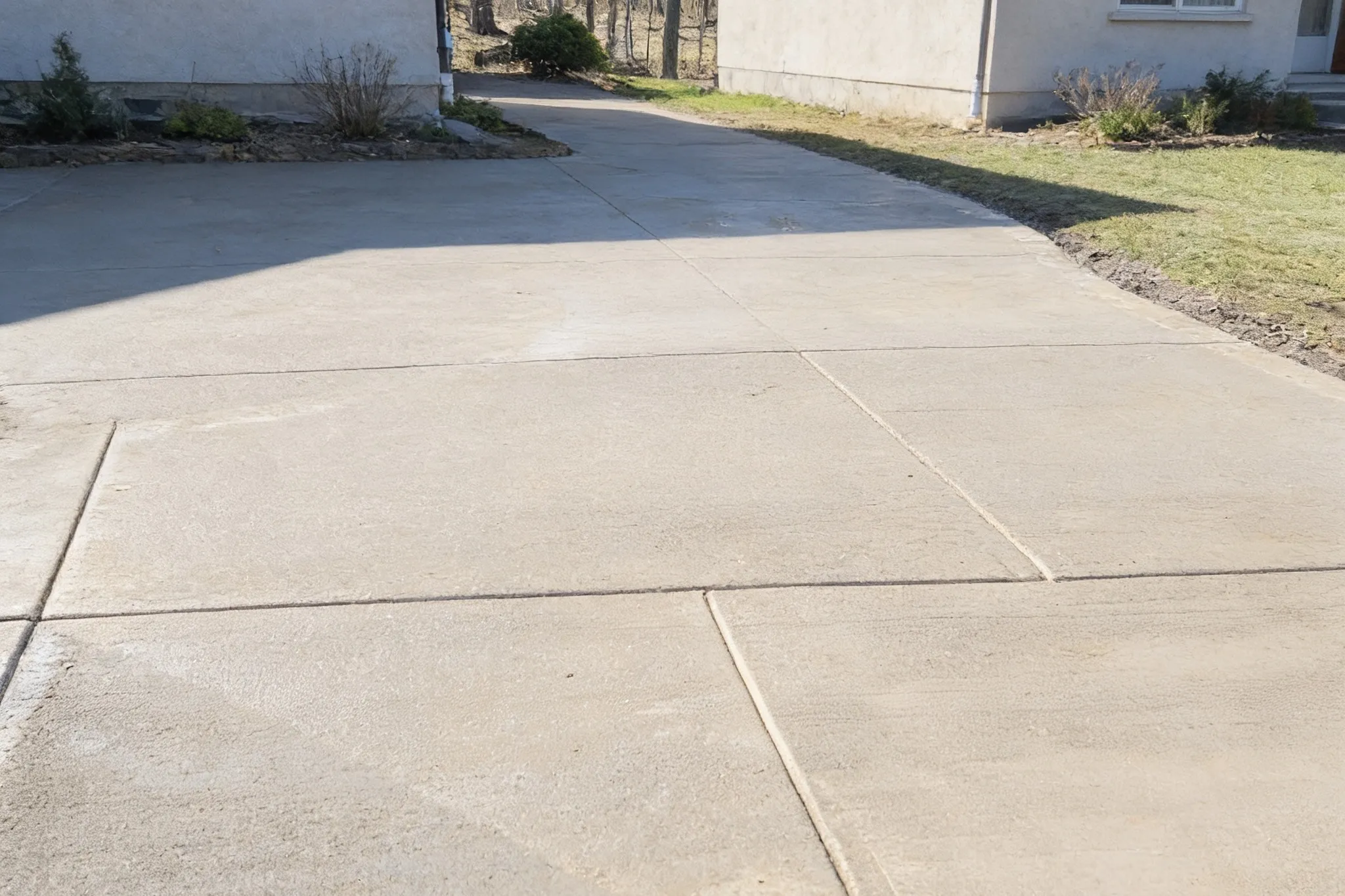 A finished residential concrete driveway, Southern Ontario