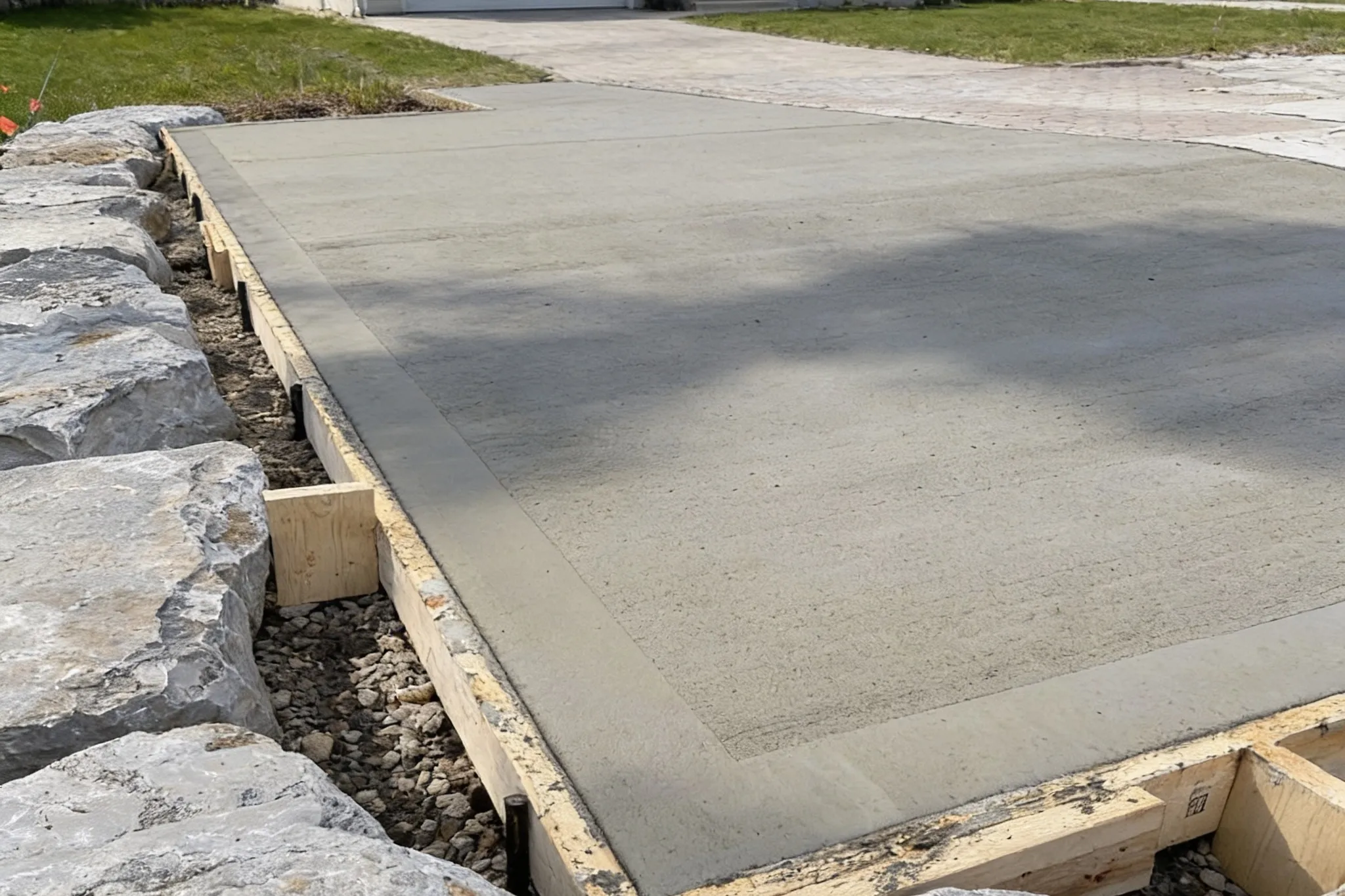 A finished concrete driveway at a home, Port Perry, Ontario