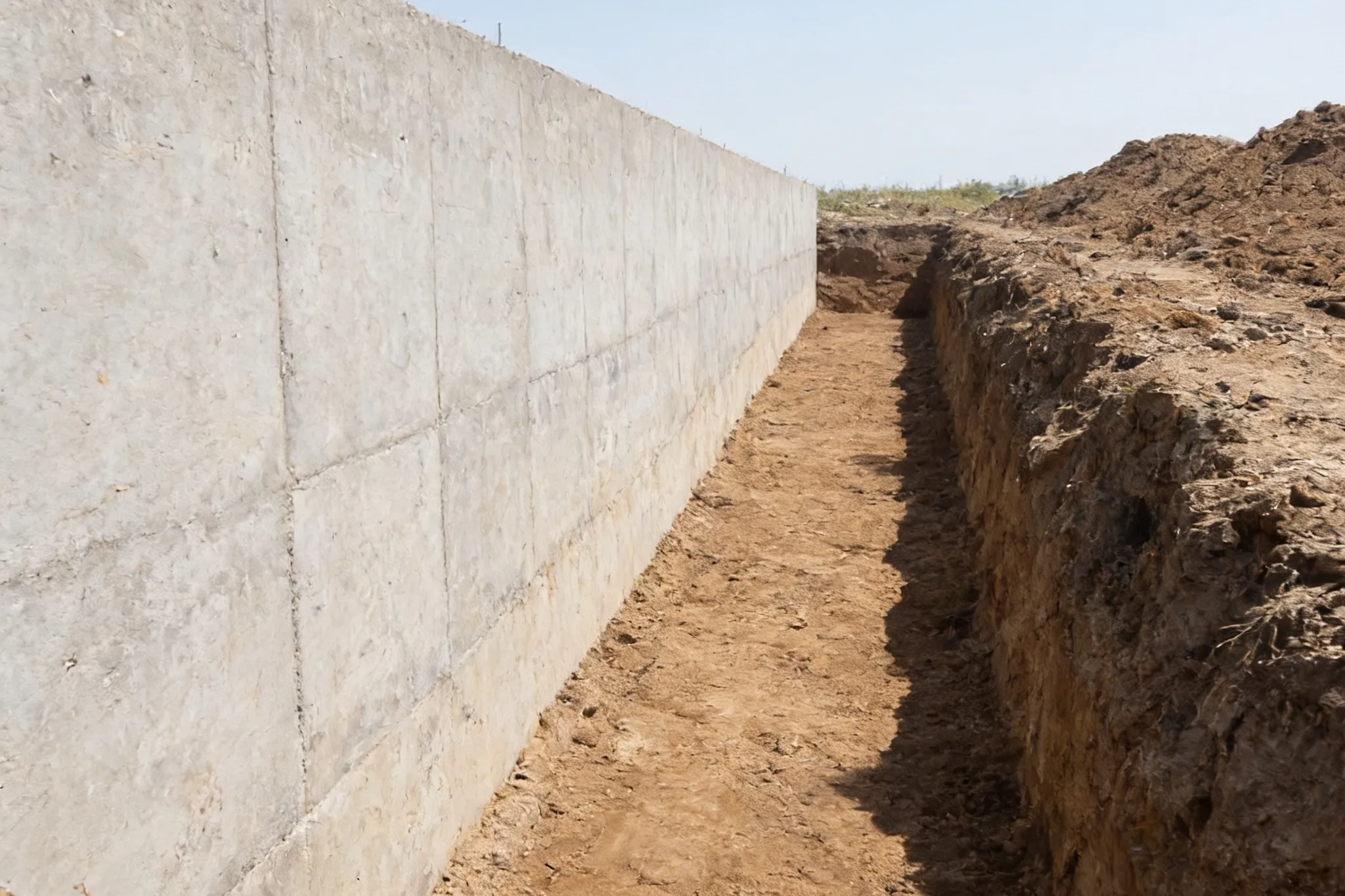 A poured concrete foundation wall, Southern Ontario