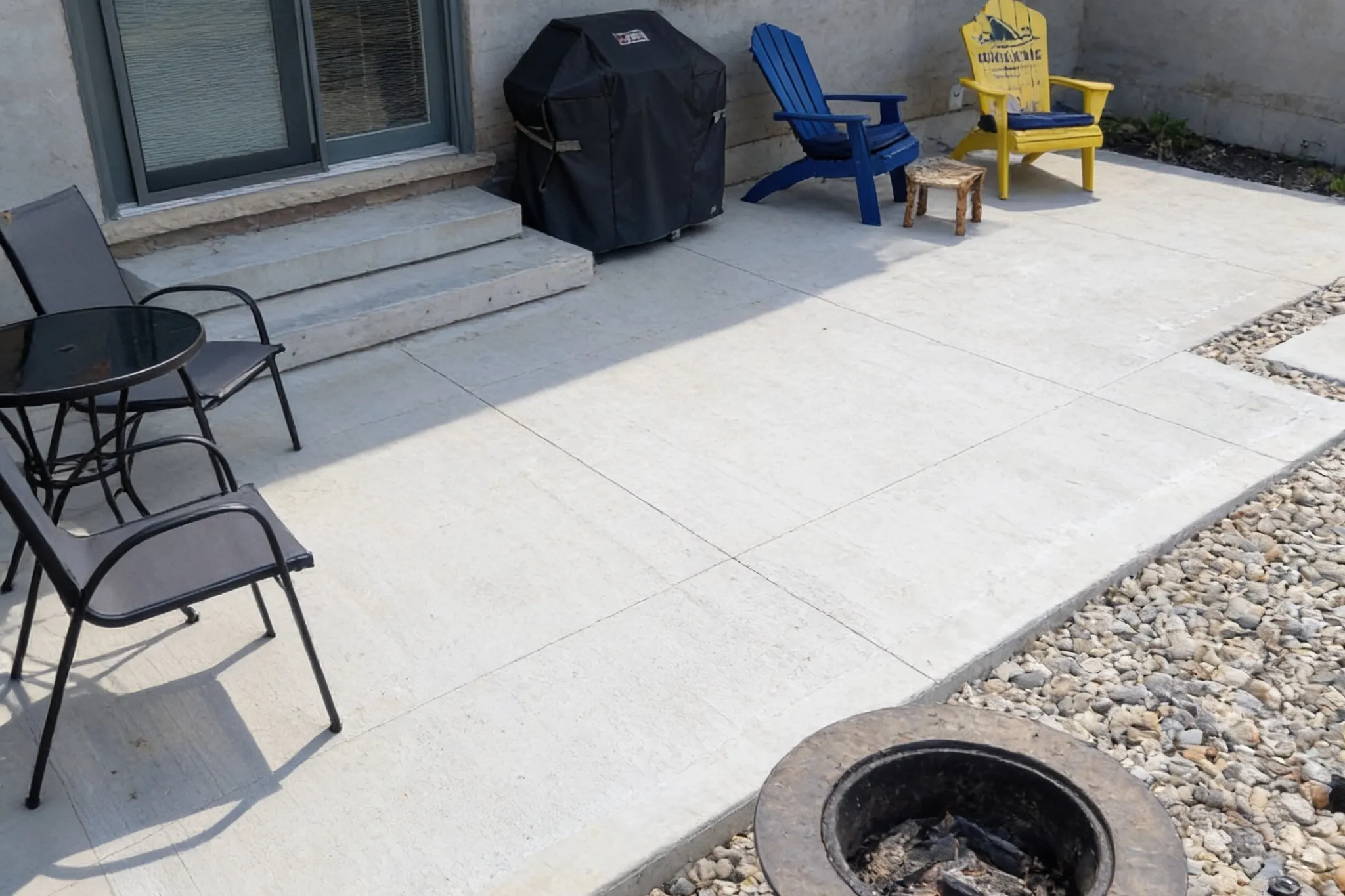 A finished concrete patio, Southern Ontario