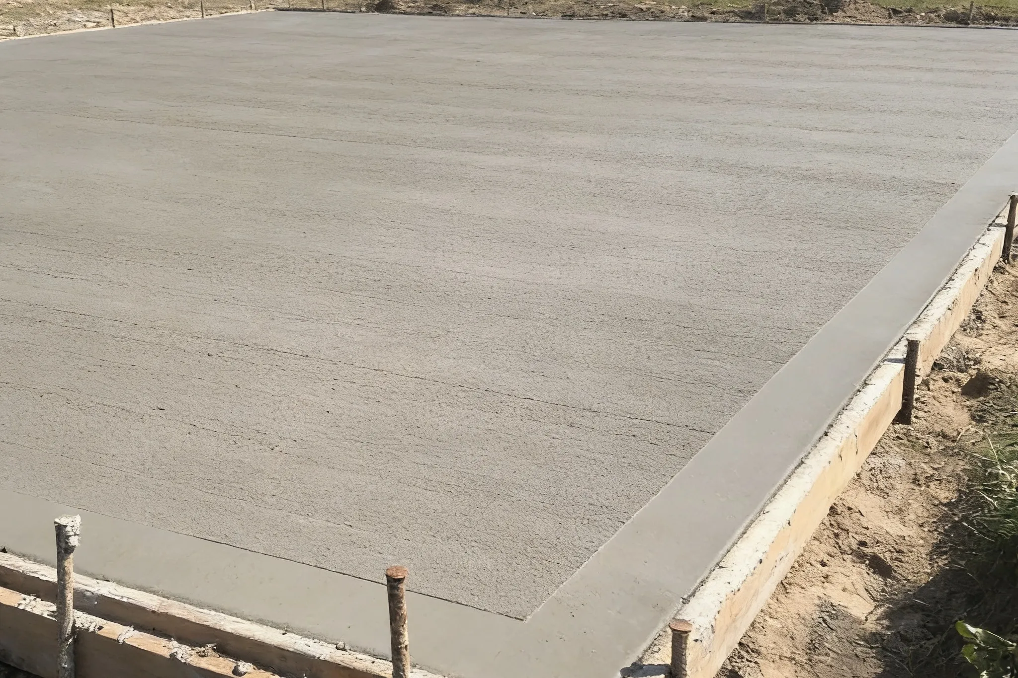 A poured concrete slab, Southern Ontario