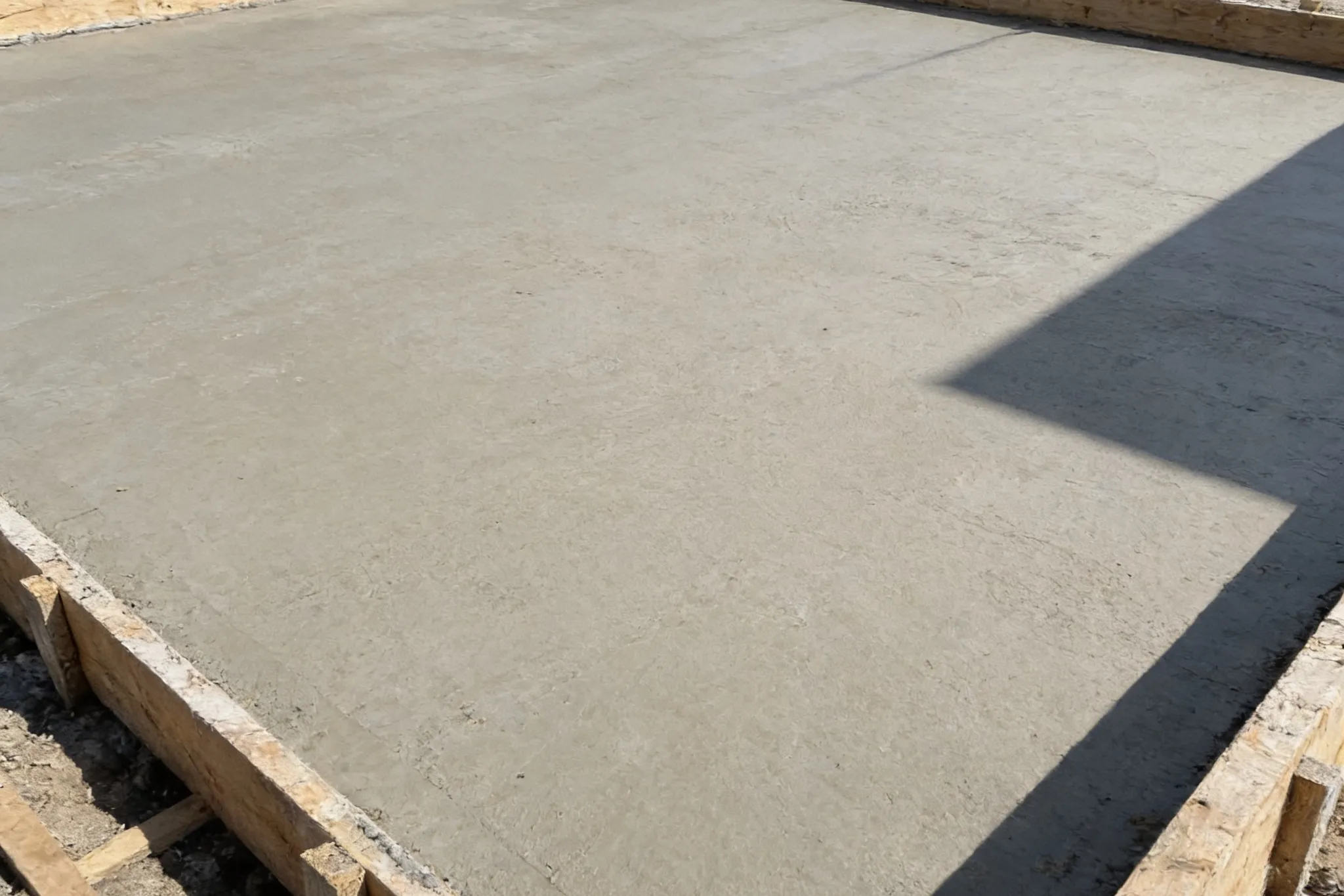 A poured concrete pad, Southern Ontario