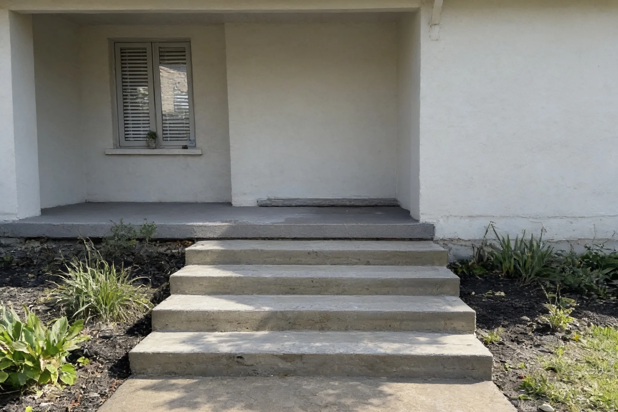 A residential concrete walkway, Southern Ontario