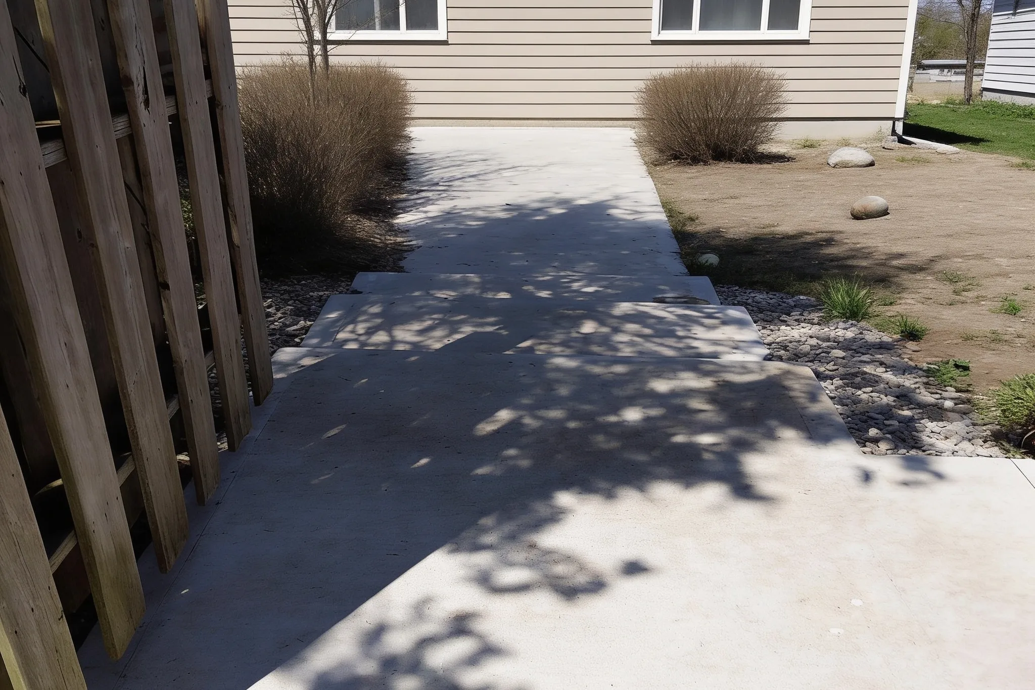 A residential concrete walkway, Southern Ontario