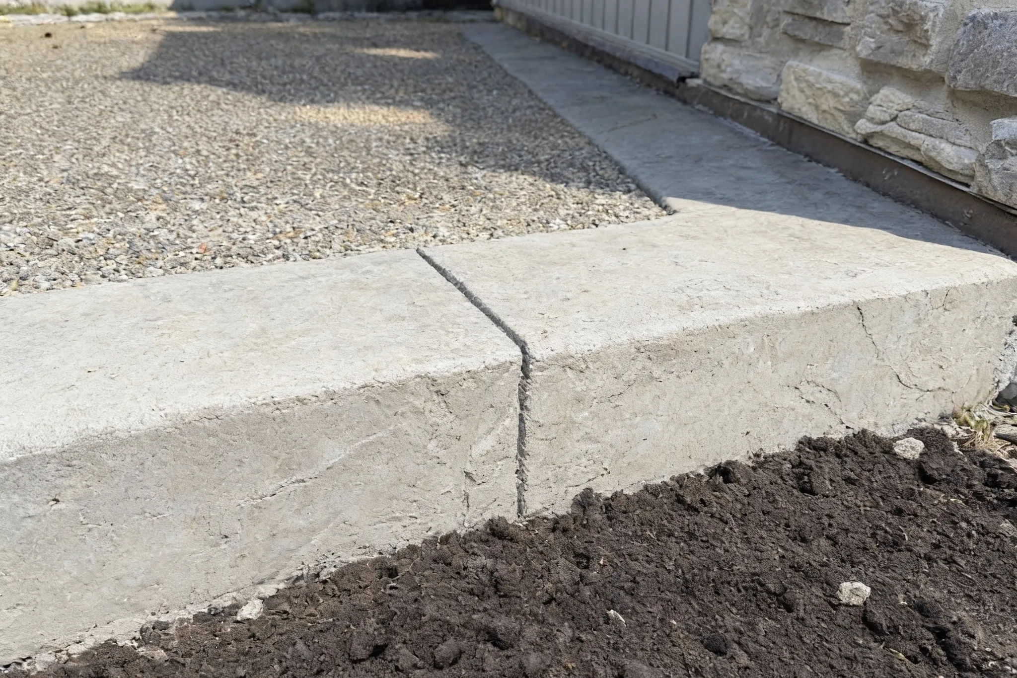A finished concrete edge on a jobsite, Southern Ontario