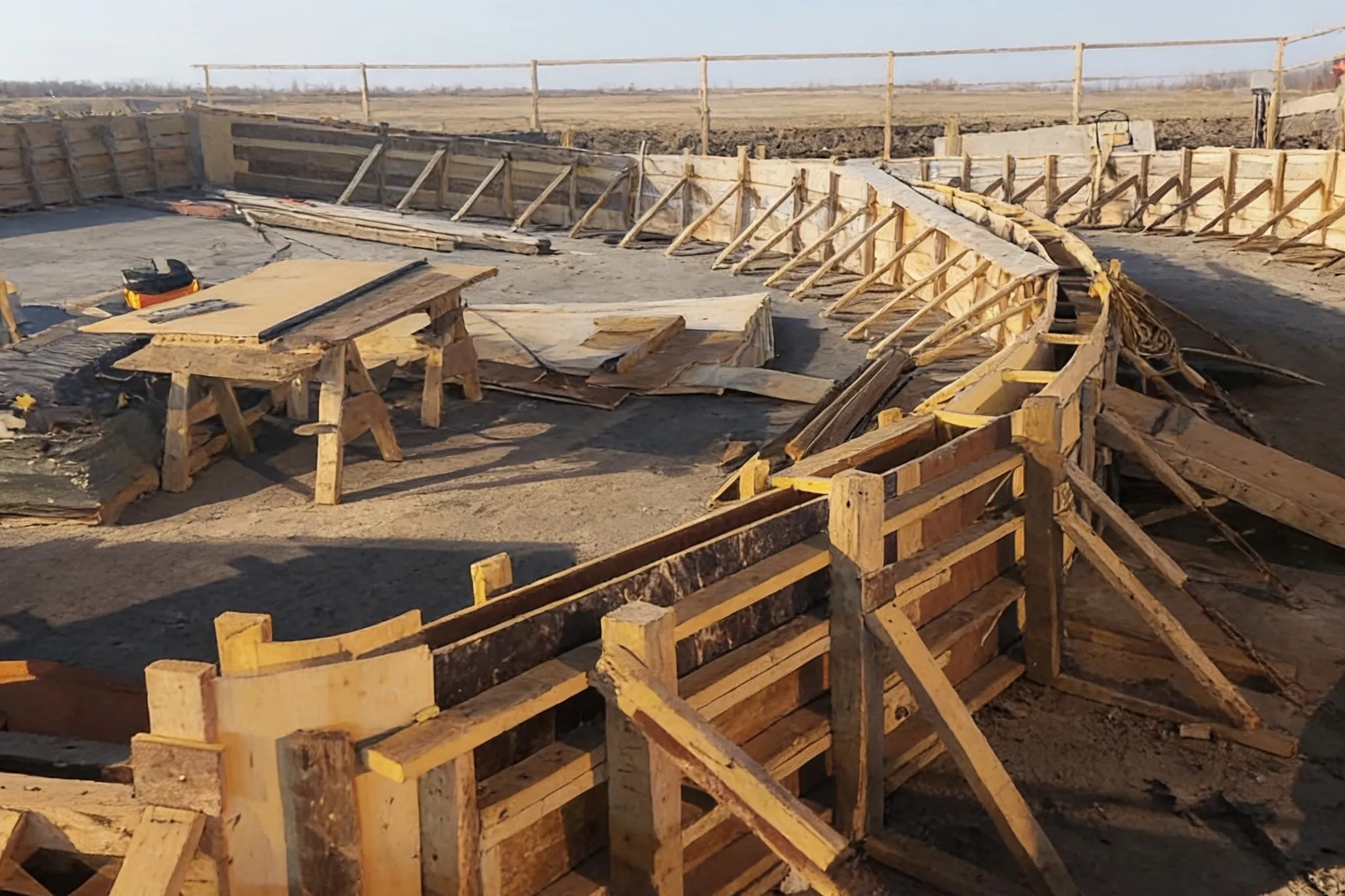 Concrete forms set on a jobsite, Southern Ontario