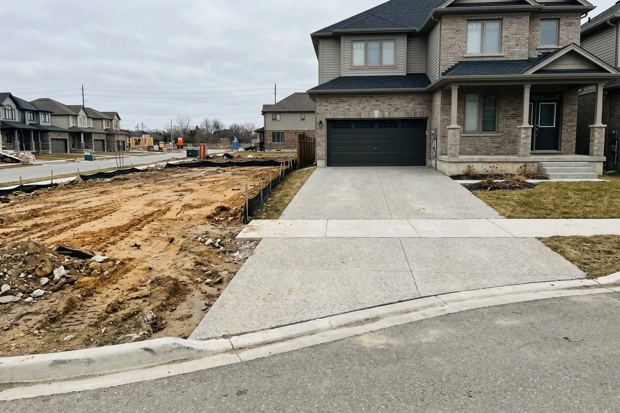 A residential concrete driveway, Durham Region, Ontario
