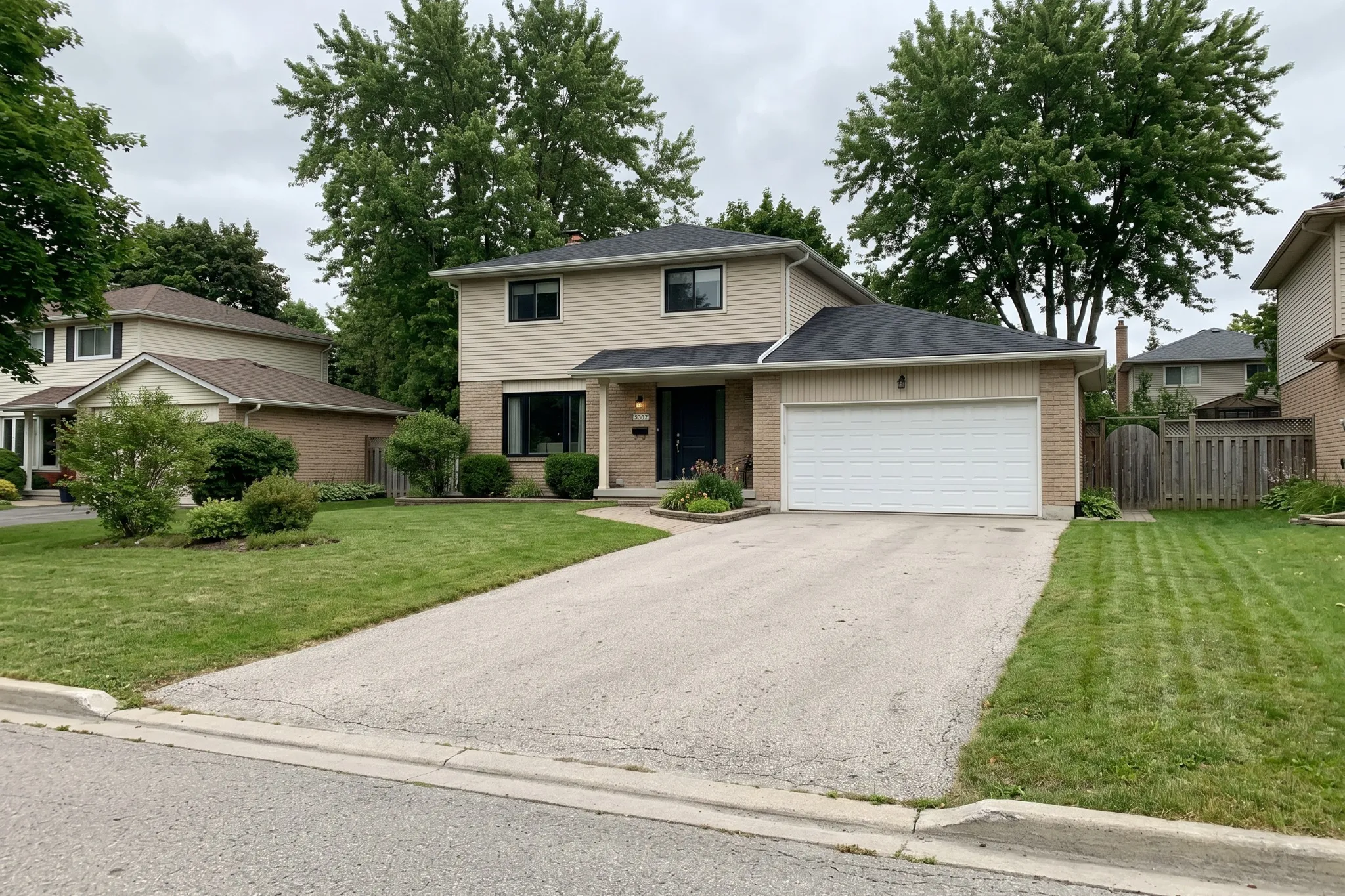 A finished residential concrete driveway, Halton Region, Ontario