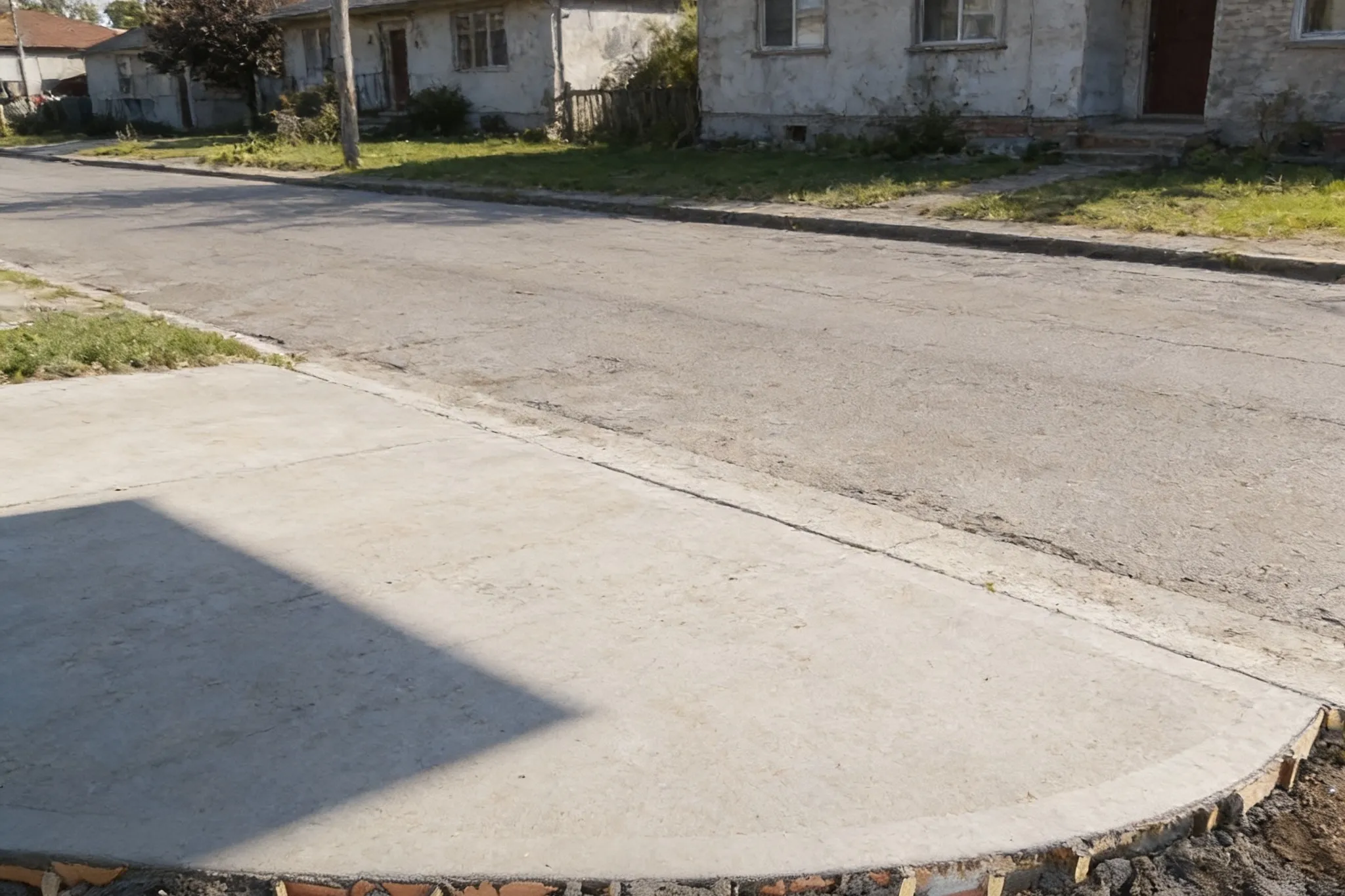 A concrete driveway on an established residential street, Southern Ontario