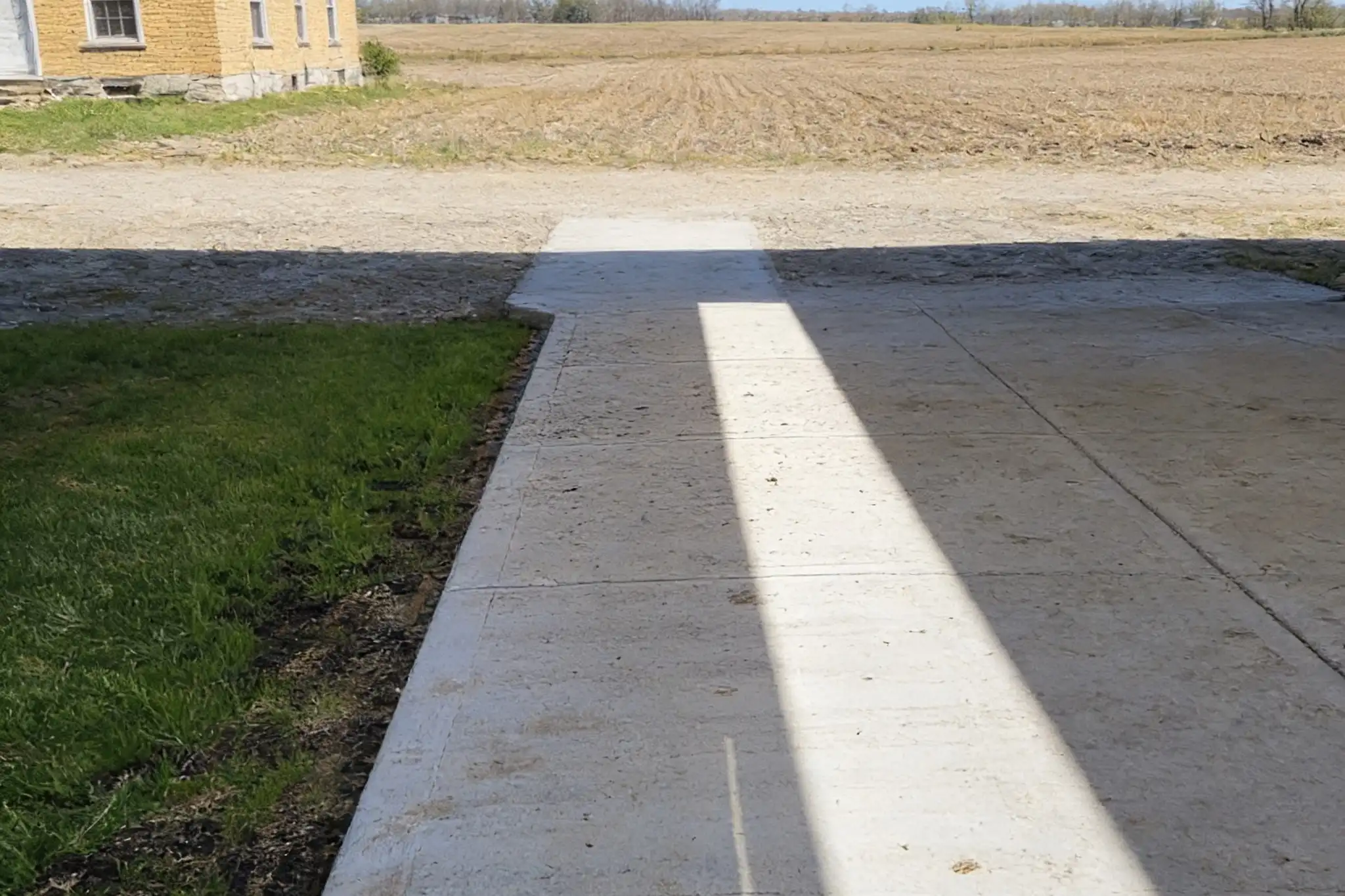 A concrete driveway at a rural Oxford County, Ontario property