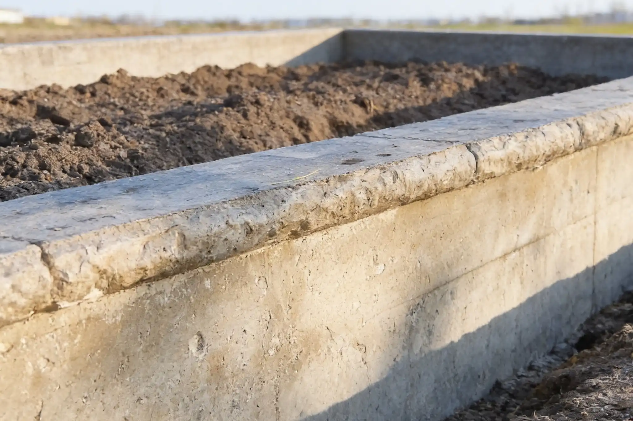 A freshly parged concrete foundation wall, Toronto, Ontario