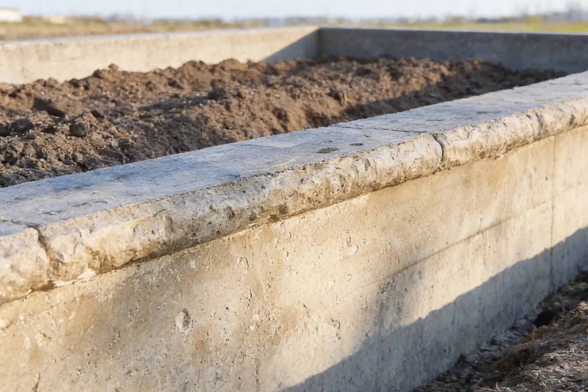 A freshly parged concrete foundation wall, Southern Ontario